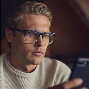 Quay Australia Hardwire Bluelight Glasses Unisex Black to Clear NWT SO